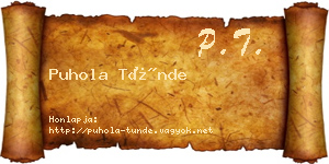 Puhola Tünde névjegykártya